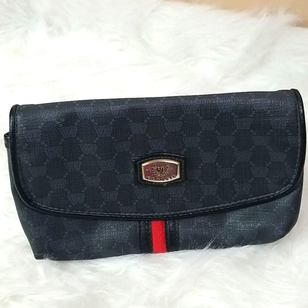 BAG BAZAAR VINTAGE WALLET IN BLK/ GREY